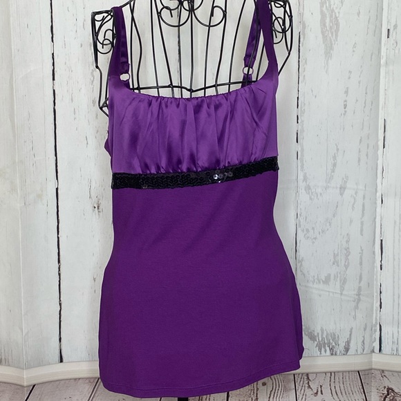 The Limited Sexy Purple Top with Sequins - Picture 2 of 6